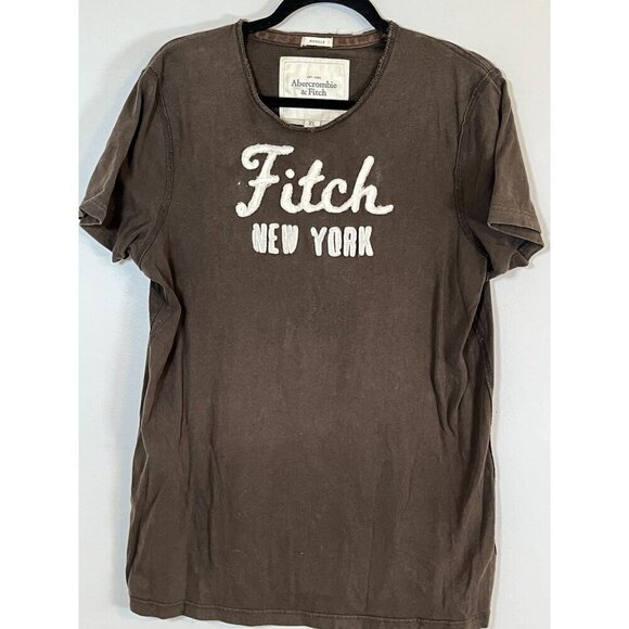 Ambercrombie Fitch Top Women XL Brown Pullover Y2K Retro Grunge Neutral Summer - Picture 1 of 12
